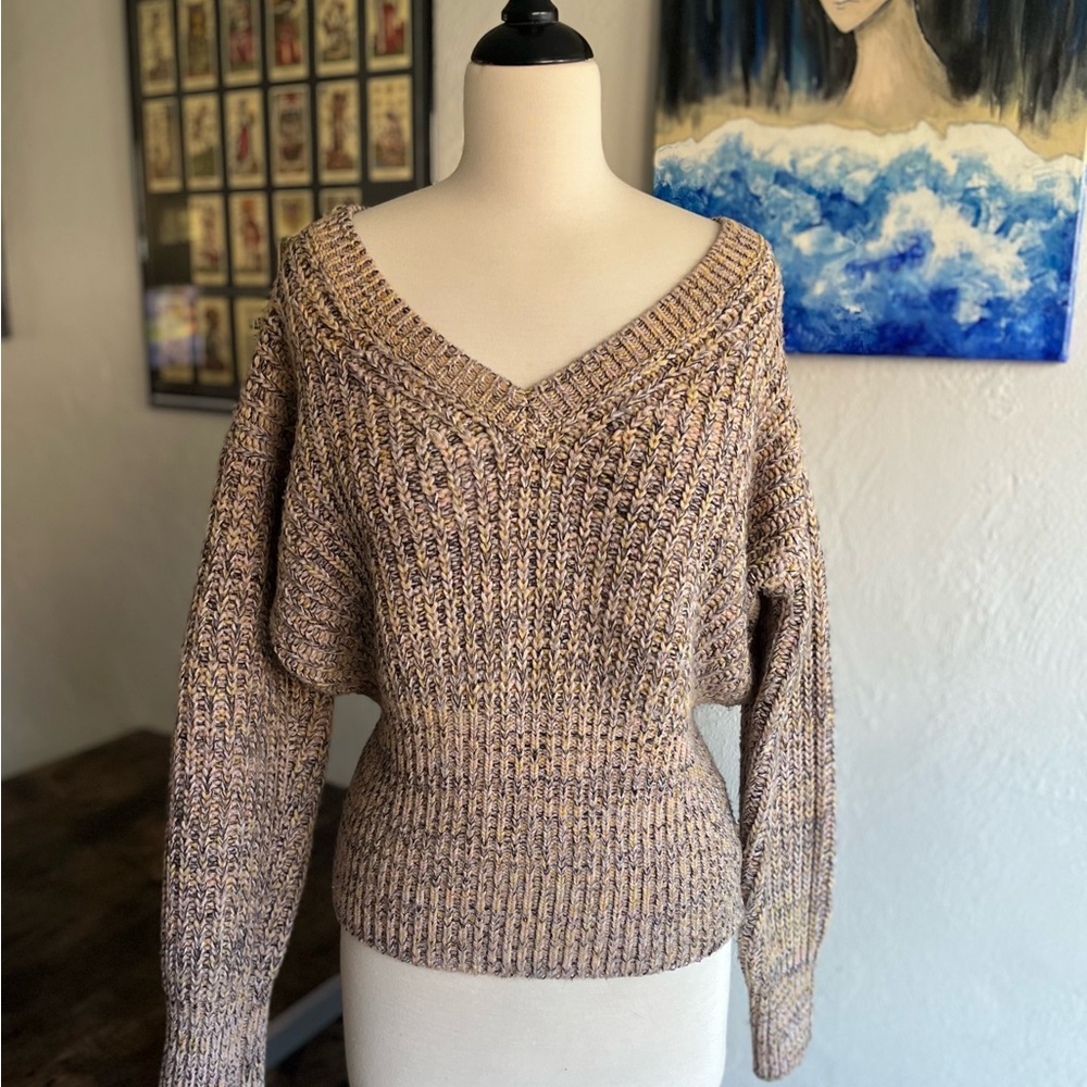 Anthropologie Multicolor V-Neck Sweater
